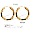 Wholesale 316L Stainless Steel Earrings With Exaggerated Twist Pattern And Large Round Shape Electroplated Fashion Ol Geometric Style