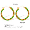 Wholesale 316L Stainless Steel Earrings With Exaggerated Twist Pattern And Large Round Shape Electroplated Fashion Ol Geometric Style