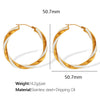 Wholesale 316L Stainless Steel Earrings With Exaggerated Twist Pattern And Large Round Shape Electroplated Fashion Ol Geometric Style