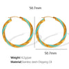 Wholesale 316L Stainless Steel Earrings With Exaggerated Twist Pattern And Large Round Shape Electroplated Fashion Ol Geometric Style