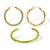 Wholesale 316L Stainless Steel Earrings With Exaggerated Twist Pattern And Large Round Shape Electroplated Fashion Ol Geometric Style
