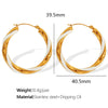 Wholesale 316L Stainless Steel Earrings With Exaggerated Twist Pattern And Large Round Shape Electroplated Fashion Ol Geometric Style