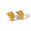 Wholesale Titanium Steel Earrings With Flower Rhombus Geometric Patterns For Women Electroplated