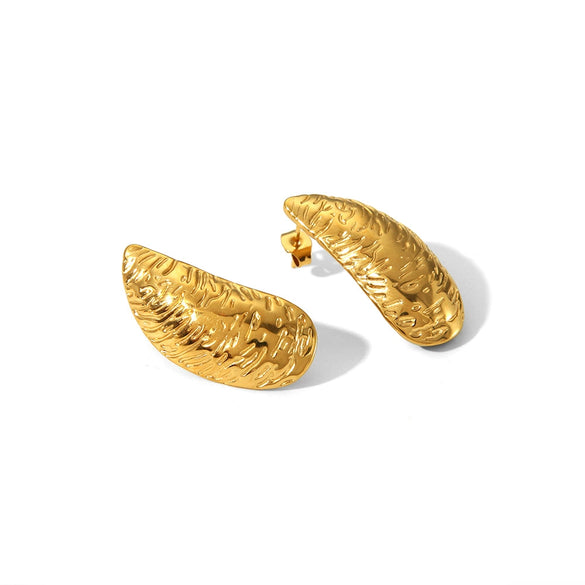 Wholesale Titanium Steel Earrings With Flower Rhombus Geometric Patterns For Women Electroplated