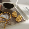 Wholesale Titanium Steel Earrings With Geometric Design And Electroplating Treatment For Women