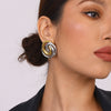 Wholesale Titanium Steel Earrings With Geometric Pattern And 18K Gold Plated Electroplating For Women