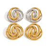 Wholesale Titanium Steel Earrings With Geometric Pattern And 18K Gold Plated Electroplating For Women