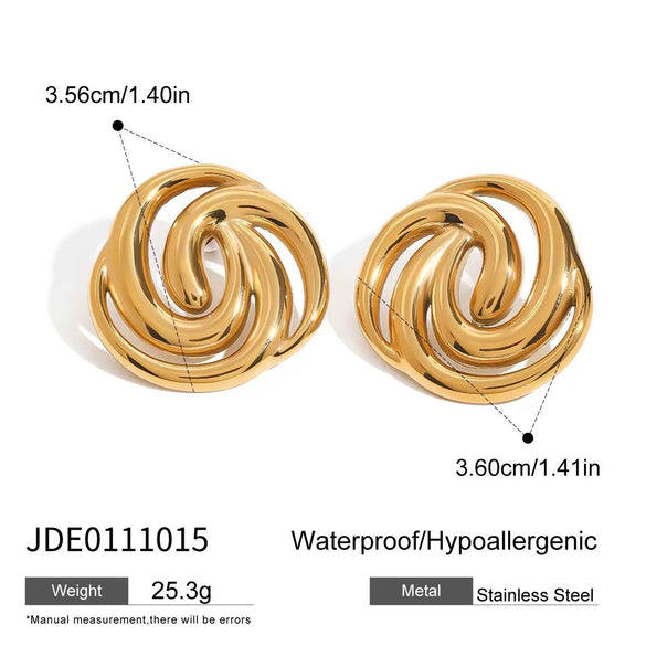 Wholesale Titanium Steel Earrings With Geometric Pattern And 18K Gold Plated Electroplating For Women