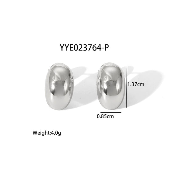 Wholesale Titanium Steel Earrings With Gold Beans And Geometric Design Electroplated Light Luxury For Women