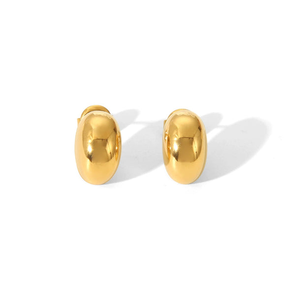 Wholesale Titanium Steel Earrings With Gold Beans And Geometric Design Electroplated Light Luxury For Women