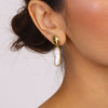 Wholesale Titanium Steel Earrings With Pearl Geometric Design Electroplated For Women