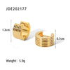 Wholesale Titanium Steel Earrings With Wide Ribs And Geometric Pattern 18K Gold Plated Fashionable And Personalized For Women
