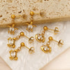 Wholesale Titanium Steel Electroplated Animal Zodiac Crab Zircon Earrings For Women