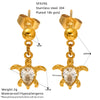 Wholesale Titanium Steel Electroplated Animal Zodiac Crab Zircon Earrings For Women