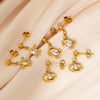 Wholesale Titanium Steel Electroplated Animal Zodiac Crab Zircon Earrings For Women
