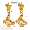 Wholesale Titanium Steel Electroplated Animal Zodiac Crab Zircon Earrings For Women