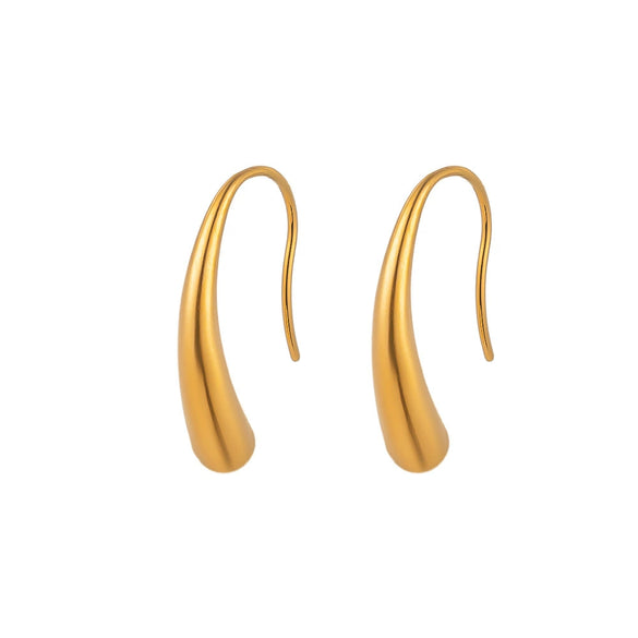Wholesale Titanium Steel Electroplated Asymmetrical Water Drop Geometric Earrings For Women
