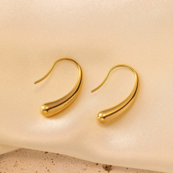 Wholesale Titanium Steel Electroplated Asymmetrical Water Drop Geometric Earrings For Women