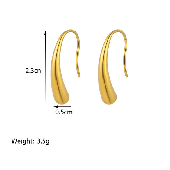 Wholesale Titanium Steel Electroplated Asymmetrical Water Drop Geometric Earrings For Women