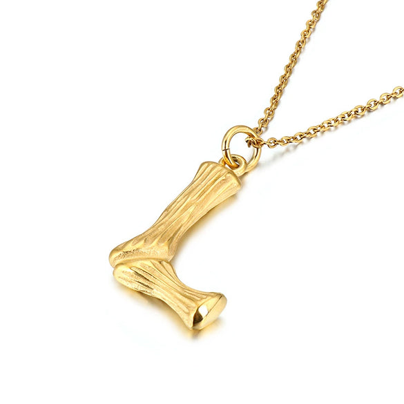 Wholesale Titanium Steel Electroplated English Letter Pendant Necklace Hiphop Style Accessories