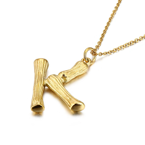 Wholesale Titanium Steel Electroplated English Letter Pendant Necklace Hiphop Style Accessories