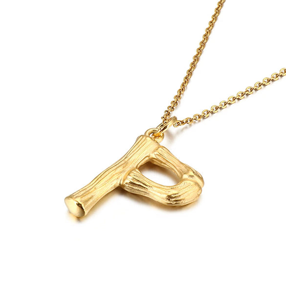 Wholesale Titanium Steel Electroplated English Letter Pendant Necklace Hiphop Style Accessories