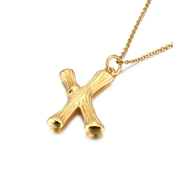 Wholesale Titanium Steel Electroplated English Letter Pendant Necklace Hiphop Style Accessories