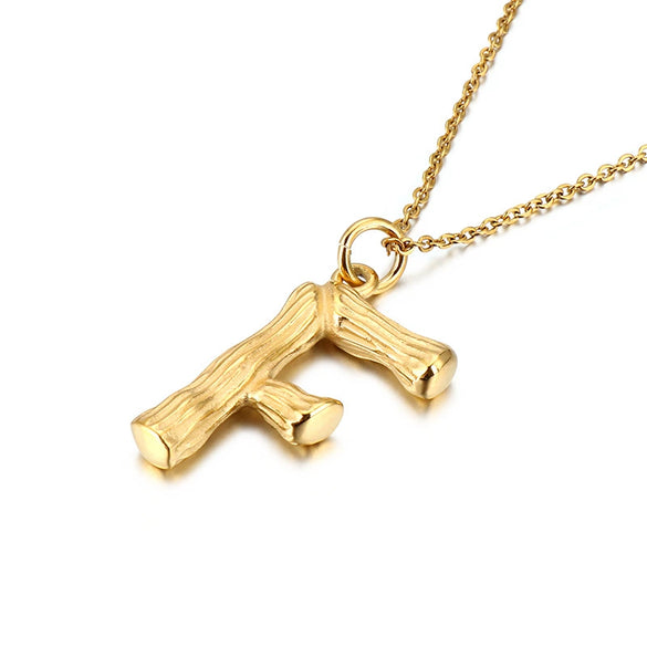 Wholesale Titanium Steel Electroplated English Letter Pendant Necklace Hiphop Style Accessories