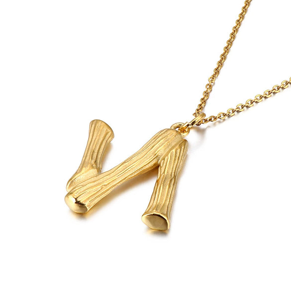 Wholesale Titanium Steel Electroplated English Letter Pendant Necklace Hiphop Style Accessories