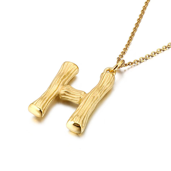 Wholesale Titanium Steel Electroplated English Letter Pendant Necklace Hiphop Style Accessories