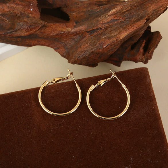 Wholesale Titanium Steel Electroplated Geometric Circle Earrings For Women