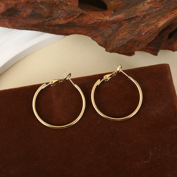 Wholesale Titanium Steel Electroplated Geometric Circle Earrings For Women