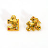 Wholesale Titanium Steel Electroplated Geometric Design Women's Earrings With Micro Inlaid Color Zircon