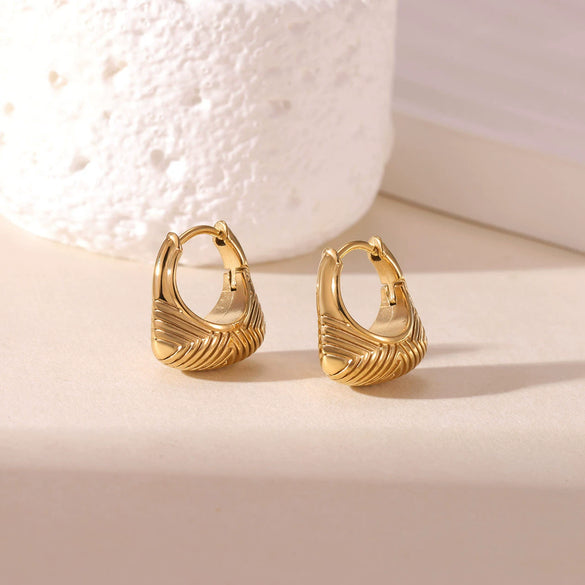 Wholesale Titanium Steel Electroplated Geometric Earrings For Women And Men Simple Style Nonfading
