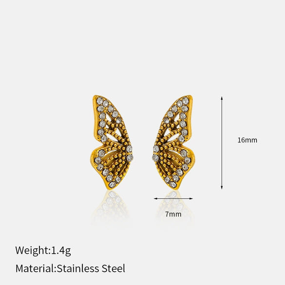Wholesale Titanium Steel Electroplated Geometric Fivepointed Star And Cshaped Pearl Earrings For Women