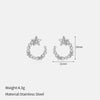 Wholesale Titanium Steel Electroplated Geometric Fivepointed Star And Cshaped Pearl Earrings For Women