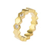 Wholesale Titanium Steel Electroplated Geometric Honeycomb Light Luxury Unisex Ring