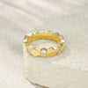 Wholesale Titanium Steel Electroplated Geometric Honeycomb Light Luxury Unisex Ring