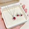 Wholesale Titanium Steel Electroplated Geometric Light Luxury Style Round Zircon Inlaid Copper Jewelry Set Earrings And Necklaces For Women