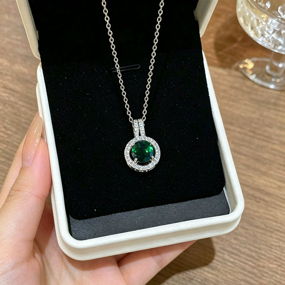 Wholesale Titanium Steel Electroplated Geometric Light Luxury Style Round Zircon Inlaid Copper Jewelry Set Earrings And Necklaces For Women