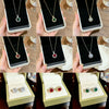Wholesale Titanium Steel Electroplated Geometric Light Luxury Style Round Zircon Inlaid Copper Jewelry Set Earrings And Necklaces For Women