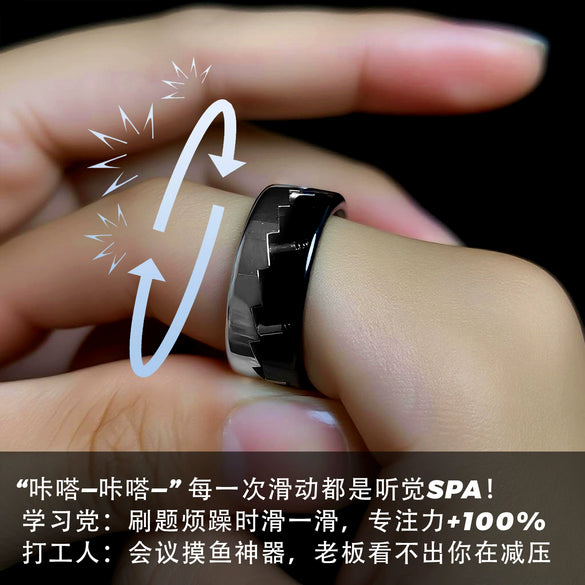 Wholesale Titanium Steel Electroplated Geometric Personality Mechanical Stress Relief Ring For Women And Unisex