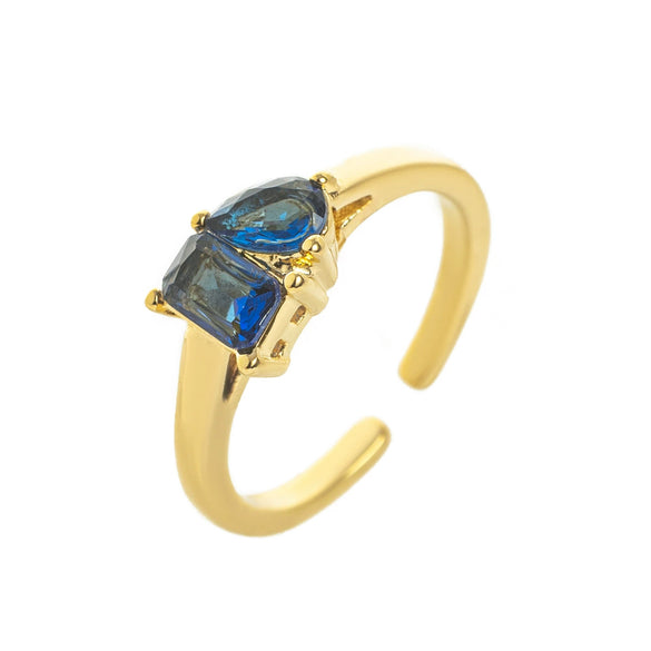 Wholesale Titanium Steel Electroplated Geometric Retro Unisex December Birthstone Ring With Color Preservation