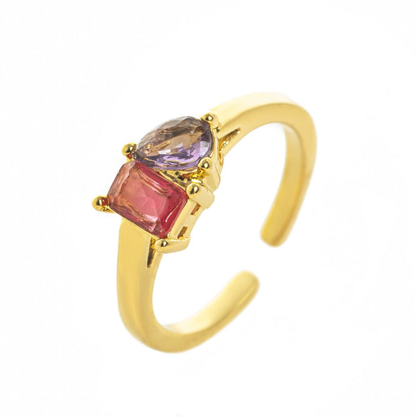 Wholesale Titanium Steel Electroplated Geometric Retro Unisex December Birthstone Ring With Color Preservation