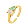 Wholesale Titanium Steel Electroplated Geometric Retro Unisex December Birthstone Ring With Color Preservation