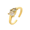 Wholesale Titanium Steel Electroplated Geometric Retro Unisex December Birthstone Ring With Color Preservation