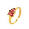 Wholesale Titanium Steel Electroplated Geometric Retro Unisex December Birthstone Ring With Color Preservation