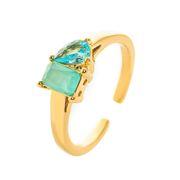 Wholesale Titanium Steel Electroplated Geometric Retro Unisex December Birthstone Ring With Color Preservation