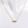 Wholesale Titanium Steel Electroplated Geometric Three Round Zircon Inlaid Birthday Stone Pendant Necklace For Women