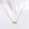 Wholesale Titanium Steel Electroplated Geometric Three Round Zircon Inlaid Birthday Stone Pendant Necklace For Women